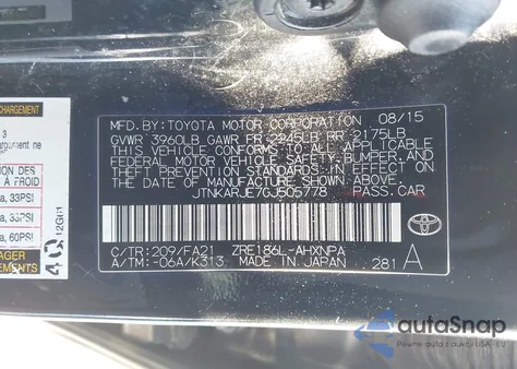 2016 Scion Im from USA, damaged, VIN JTNKARJE7GJ505778